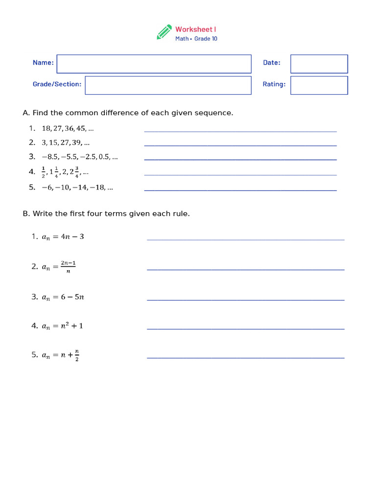 Worksheet 1 | PDF