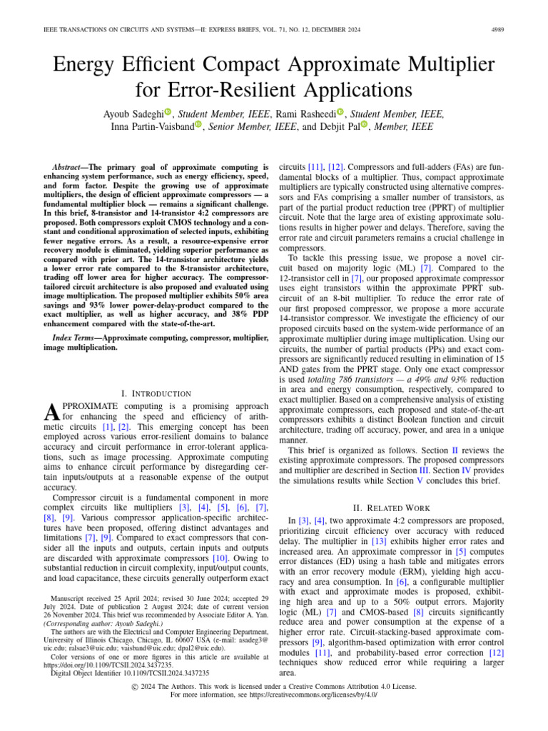 Energy Efficient Approximate Multiplier | PDF | Accuracy And Precision ...