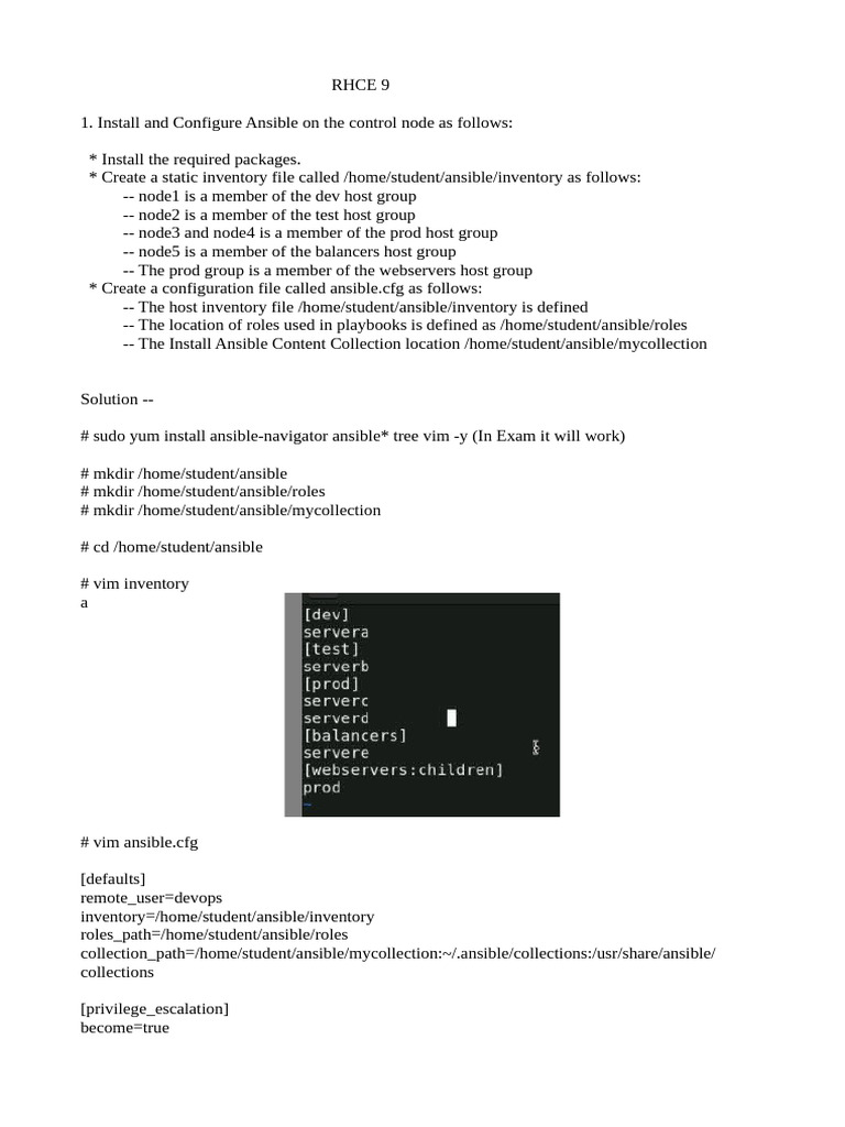 RHCE 9 Ansible Configuration Guide | PDF | Web Server | Internet & Web