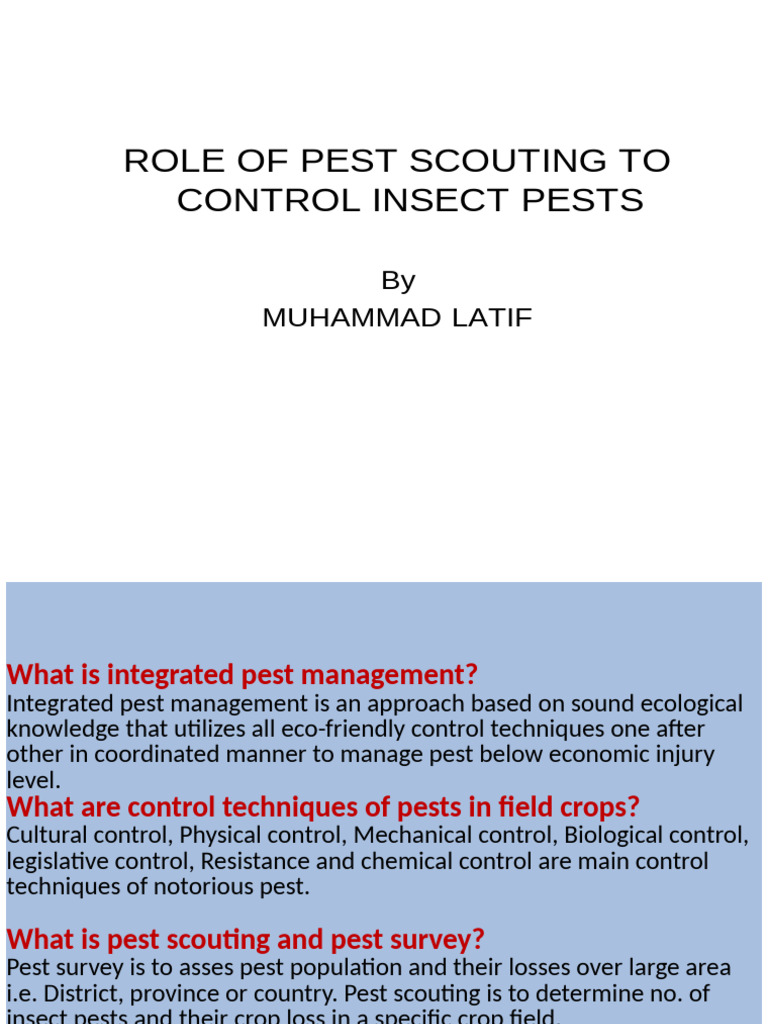 Pest Scouting Techniques and ETL | PDF | Pest (Organism) | Insects