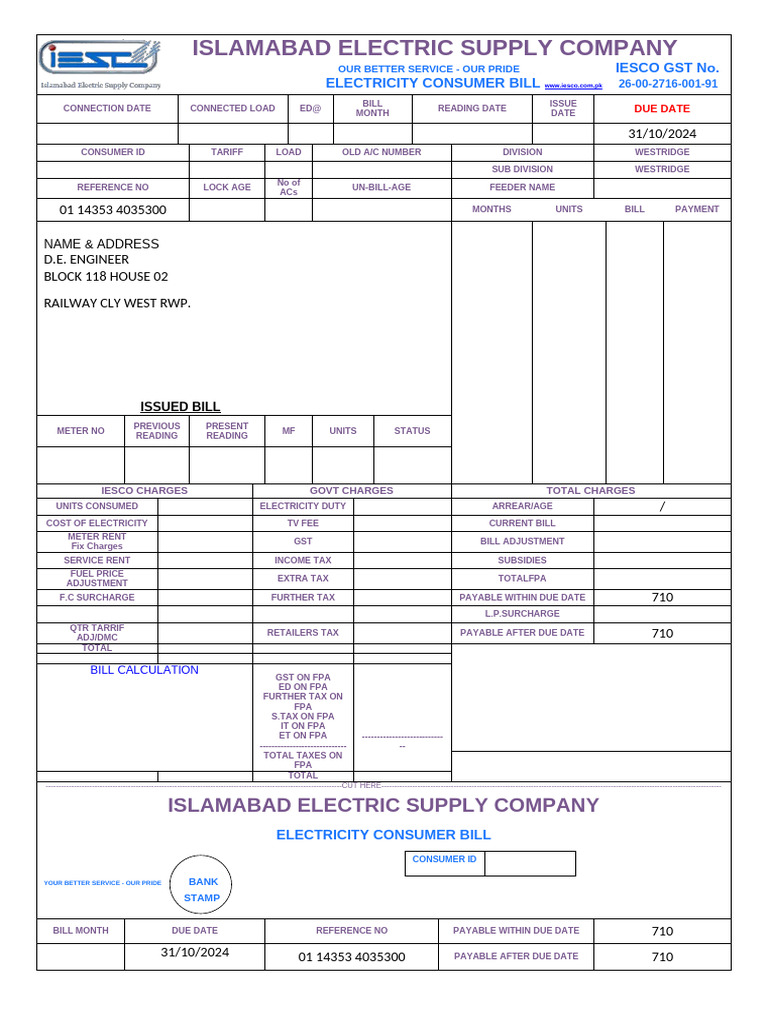 Bill Blank | PDF | Taxes | Fee