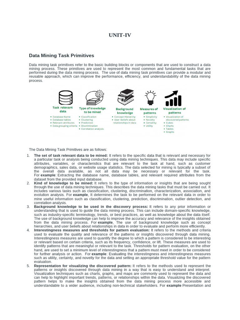 Data Mining Task Primitives Explained | PDF | Statistical ...