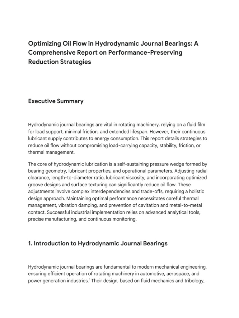 Optimizing Oil Flow in Journal Bearings | PDF | Bearing (Mechanical ...