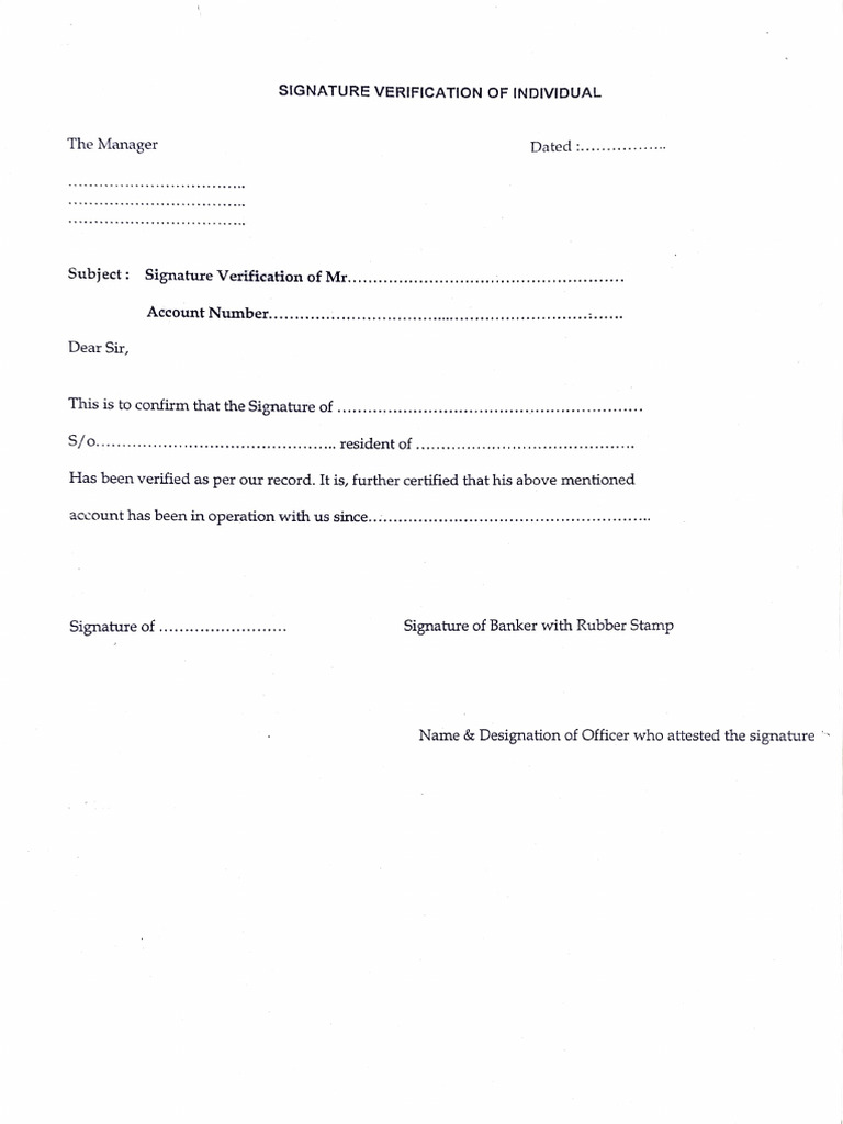 Individual Signature Verification Confirmation | PDF