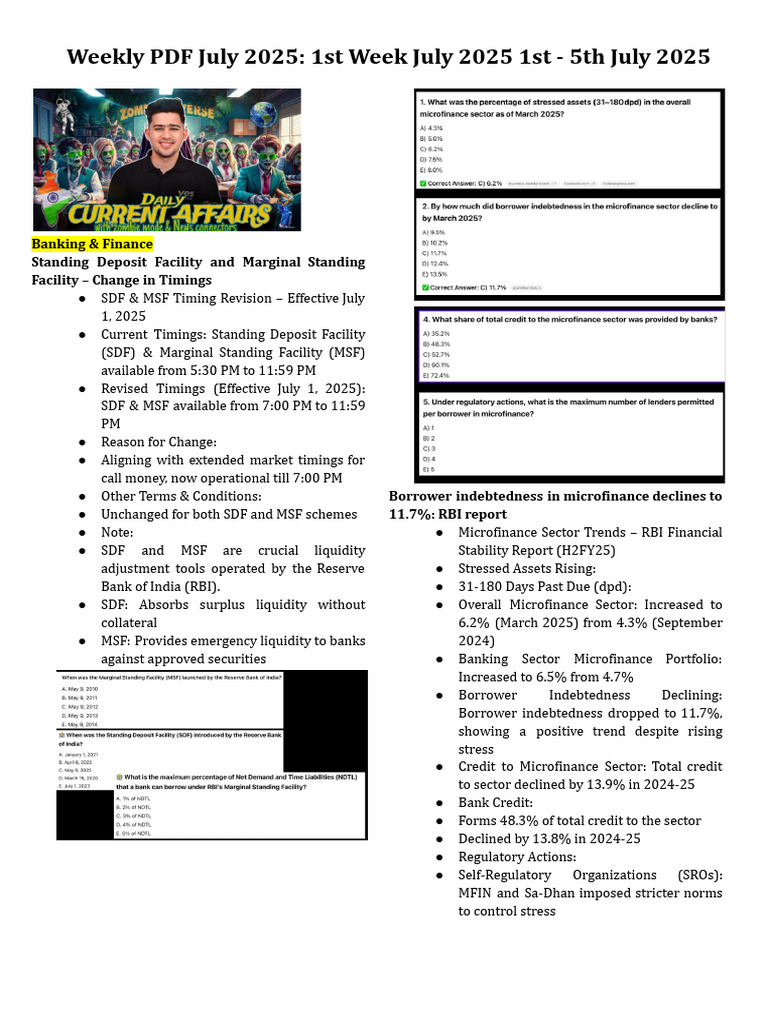 Weekly PDF July 2025: 1st Week July 2025 1st - 5th July 2025 | PDF ...