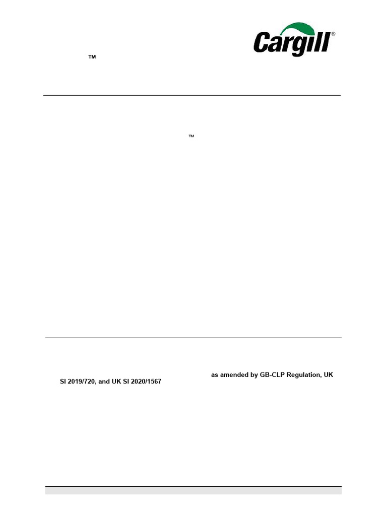 Cargill OptiSlip SR-PW Safety Data Sheet | PDF | Dangerous Goods | Toxicity