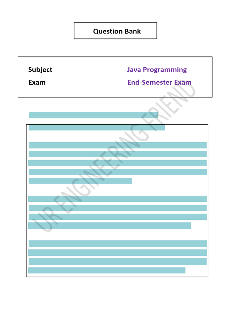 Java Question Bank with Answers PDF | PDF | Java Virtual Machine | Java ...