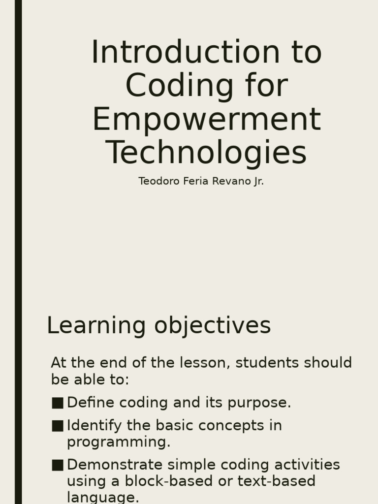 Introduction to Coding Basics | PDF