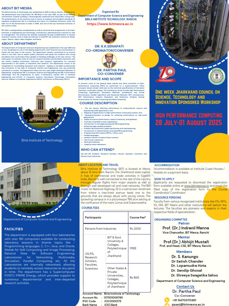 HPC Workshop 2025 Brochure2 | PDF | Computing | Computer Science