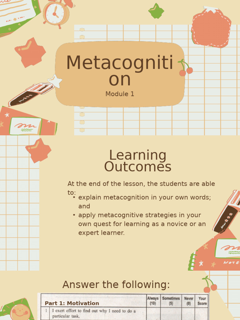 Understanding Metacognition Strategies | PDF | Metacognition | Learning