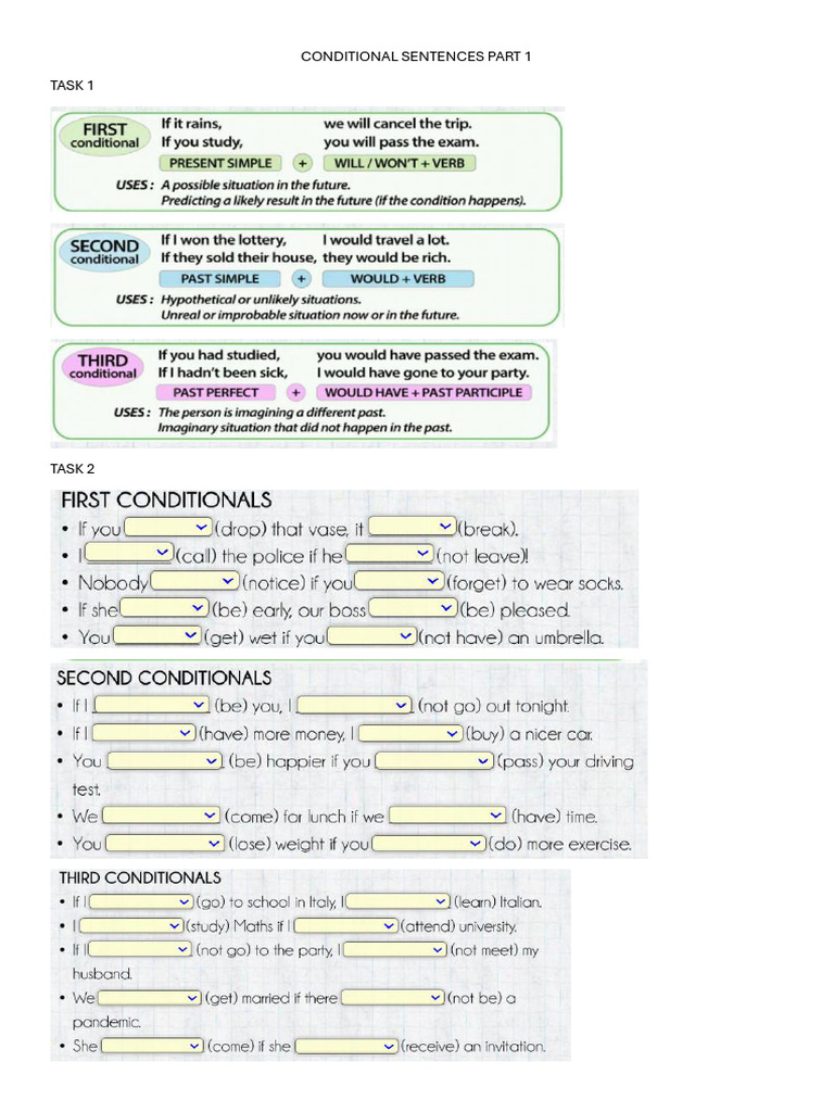 Conditional Sentences Part 1 | PDF