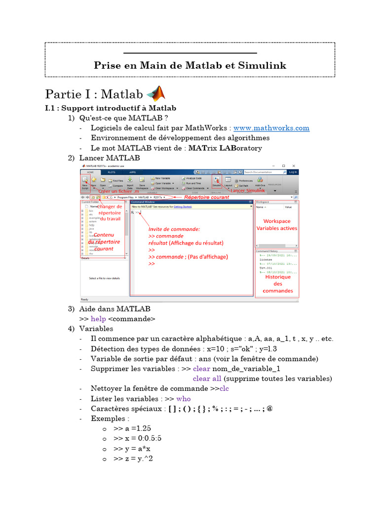 Introduction à Matlab et Simulink | PDF | MATLAB | Matrice (Mathématiques)