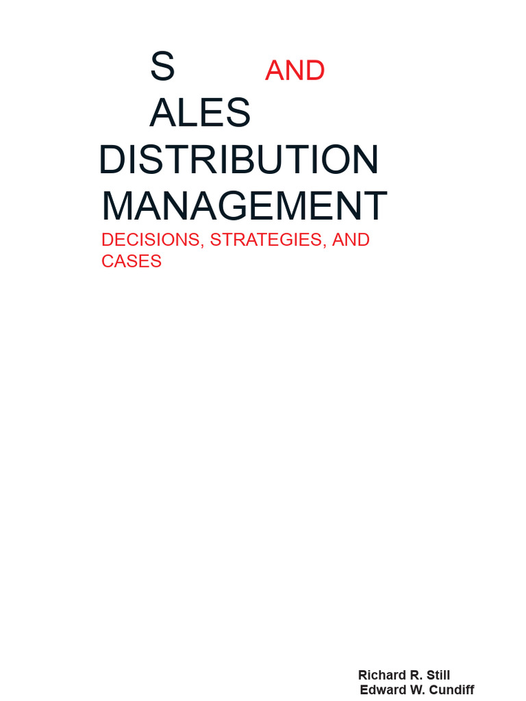 Sales and Distribution Management Guide | PDF | Sales | Marketing