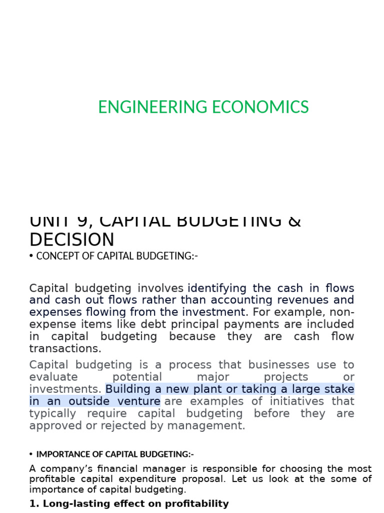Unit 9 & 10 Inflation & Capital Budgeting | PDF | Cost Of Living | Cost ...