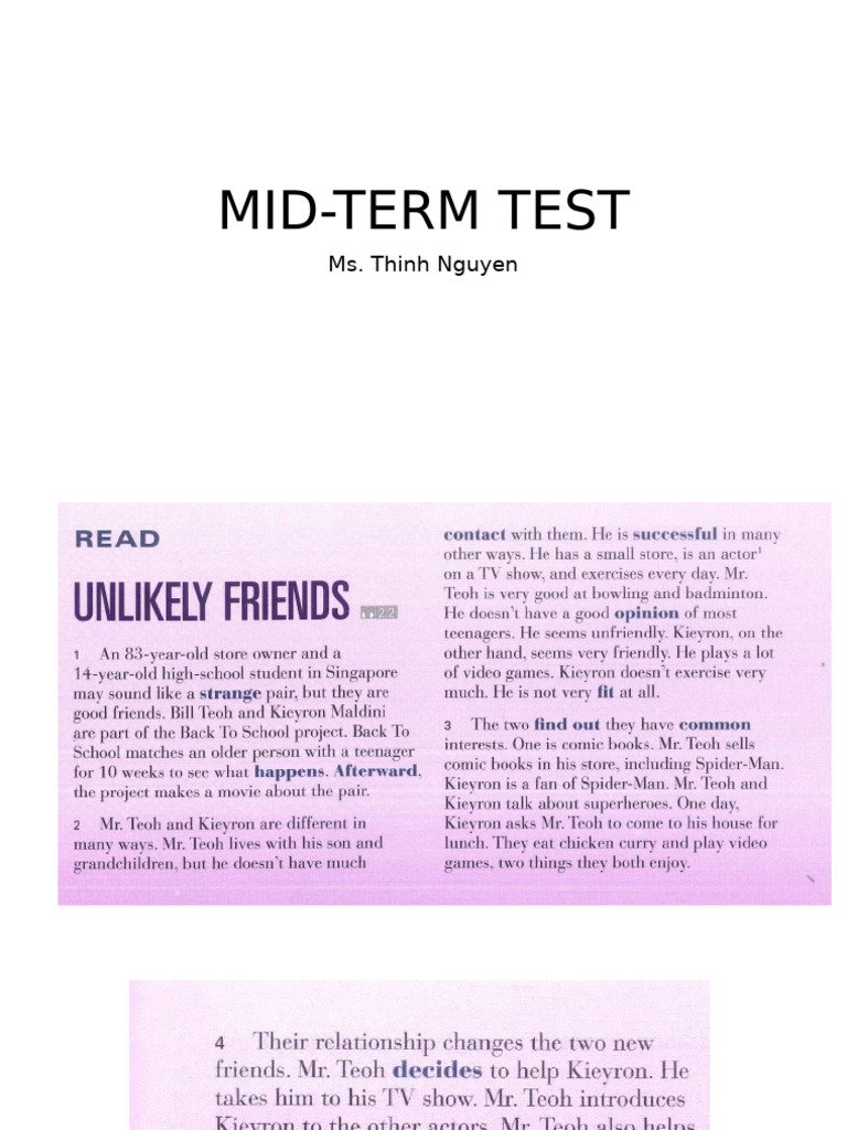 Lesson 86 - Mid-Term Test | PDF