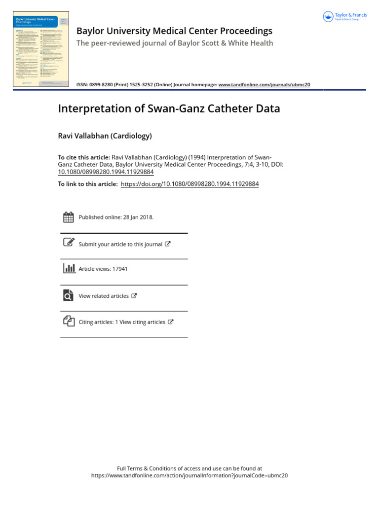 Interpretation of Swan-Ganz Data | PDF | Diastole | Heart
