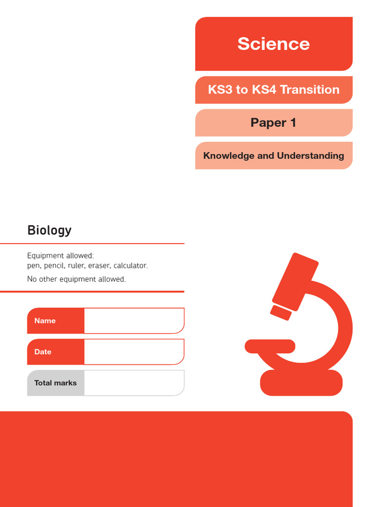 KS3 Science Test: Biology Questions | PDF | Photosynthesis | Plants
