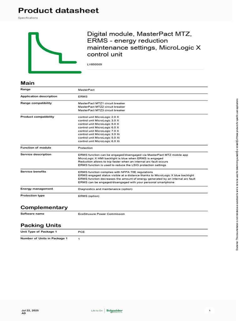 Schneider Electric MasterPact-MTZ LV850009 | PDF | Recycling | Economy ...