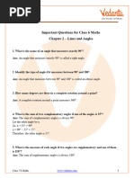 Class 6 Maths: Lines and Angles Worksheet | PDF | Angle | Euclidean ...