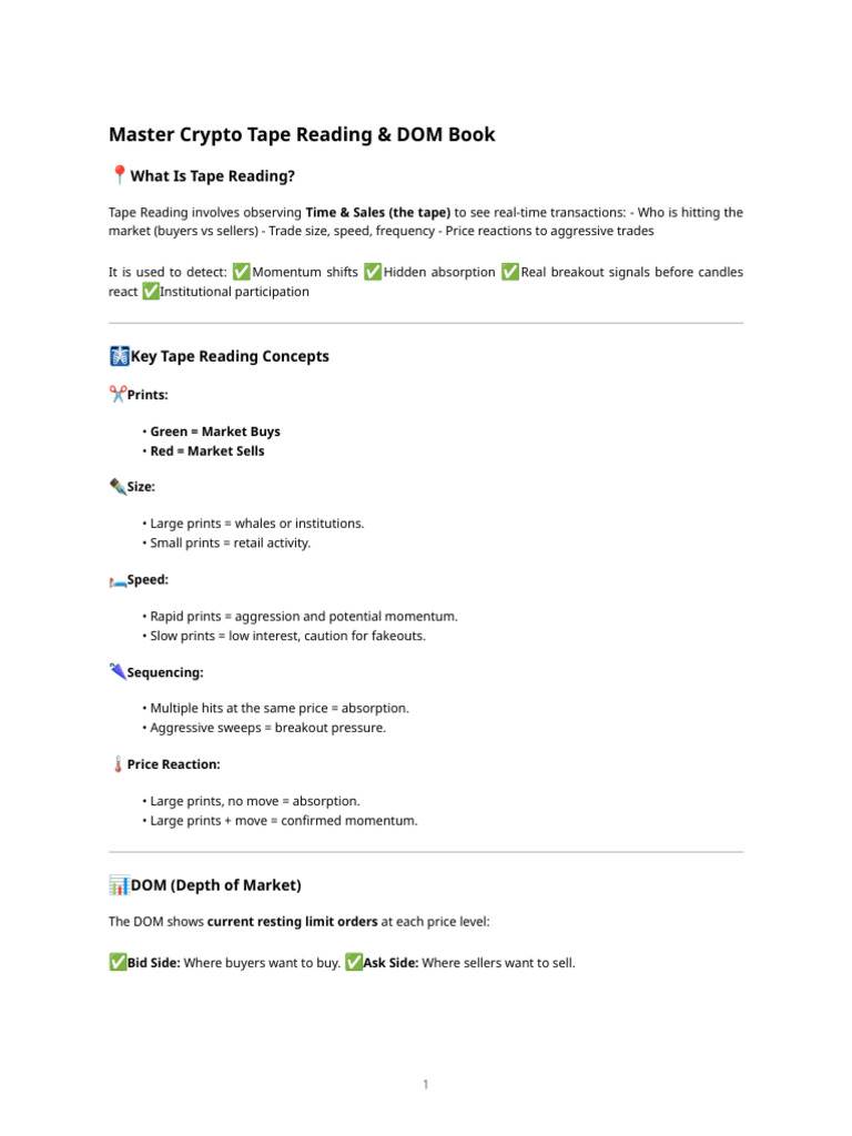 Master Crypto Tape Dom | PDF | Market Liquidity