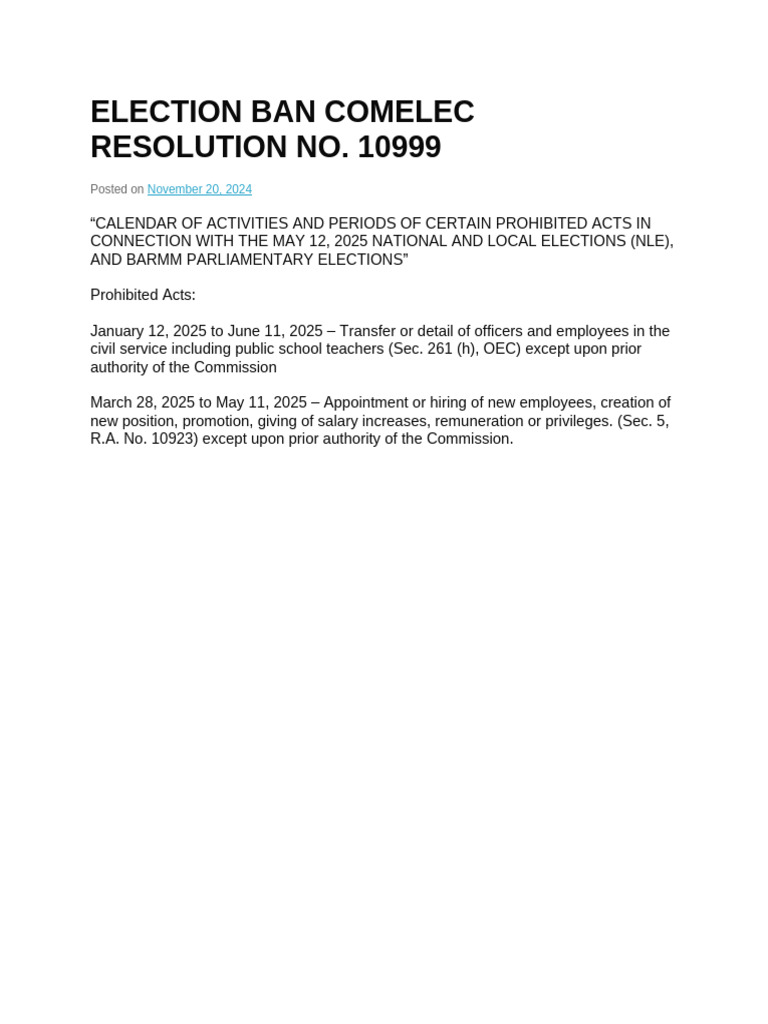 2025 Election Ban Guidelines | PDF
