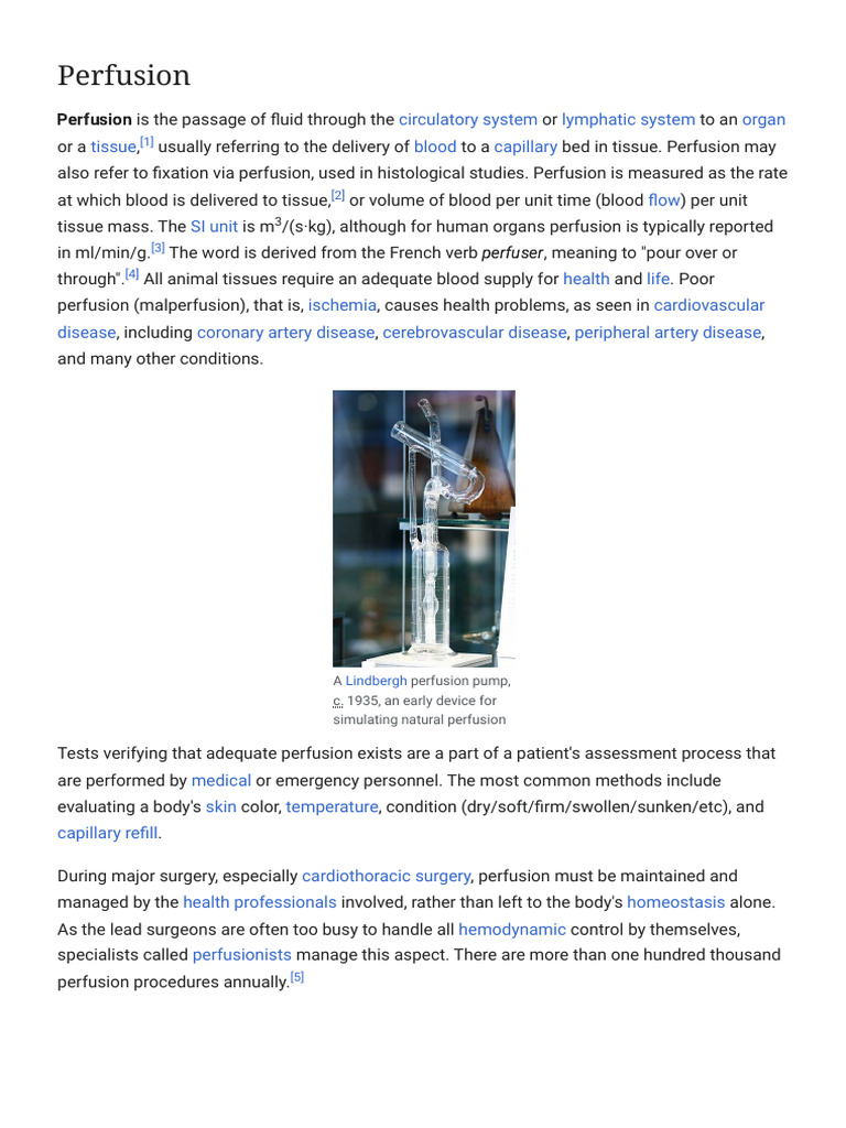 Understanding Perfusion and Its Importance | PDF | Perfusion ...