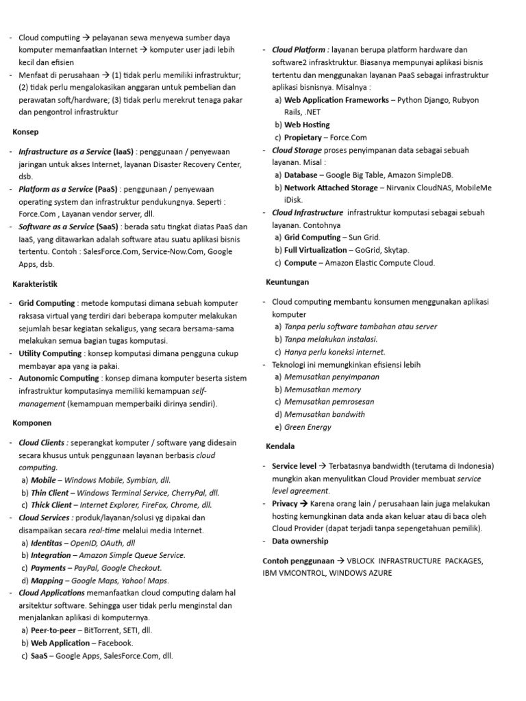 Manfaat dan Konsep Cloud Computing | PDF