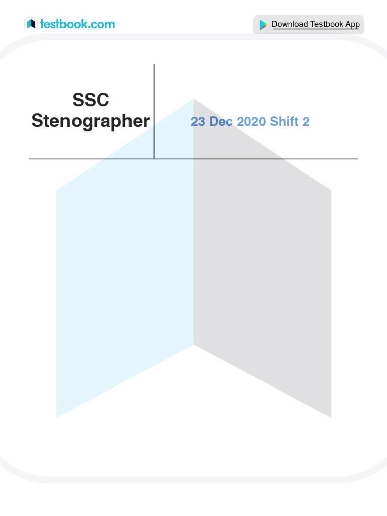 SSC Stenographer 2020 Exam Paper | PDF