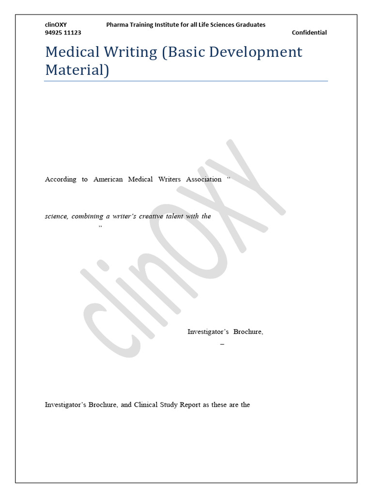 Regulatory Medical Writing Essentials | PDF | Clinical Trial | Medicine