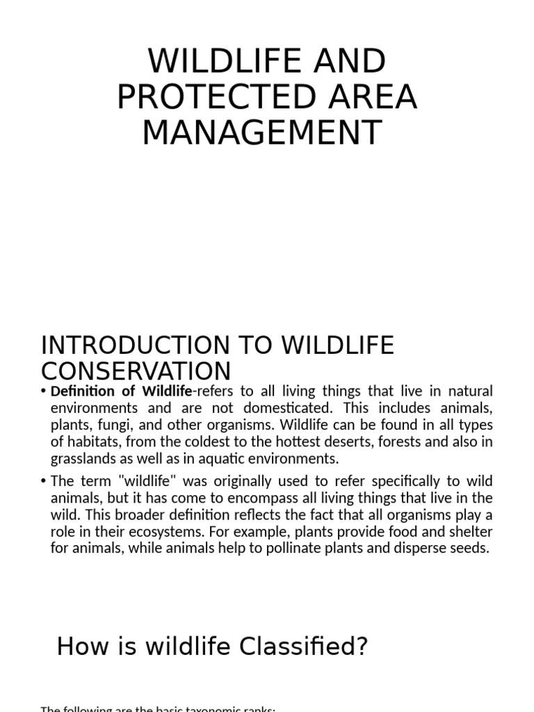 Wildlife Conservation and Protected Areas | PDF | Protected Area | Felidae
