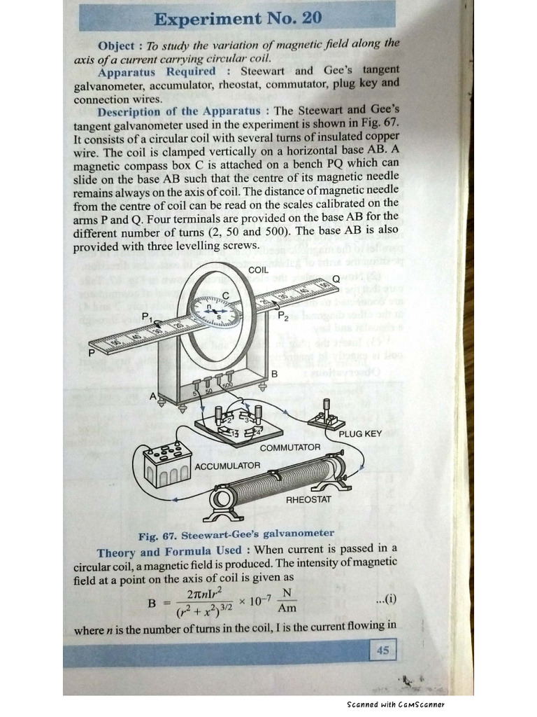 Variation of Magnetic Field Along The Axis of Coil | PDF