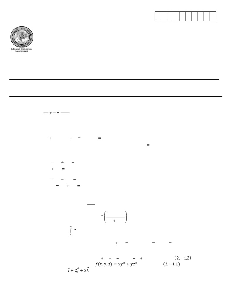 R2020 - 20BM1103 - Ordinary Differential Equations and Vector Calculus ...