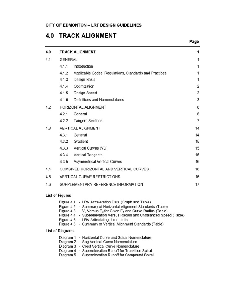 Edmonton LRT Track Alignment Guidelines | PDF | Light Rail | Acceleration