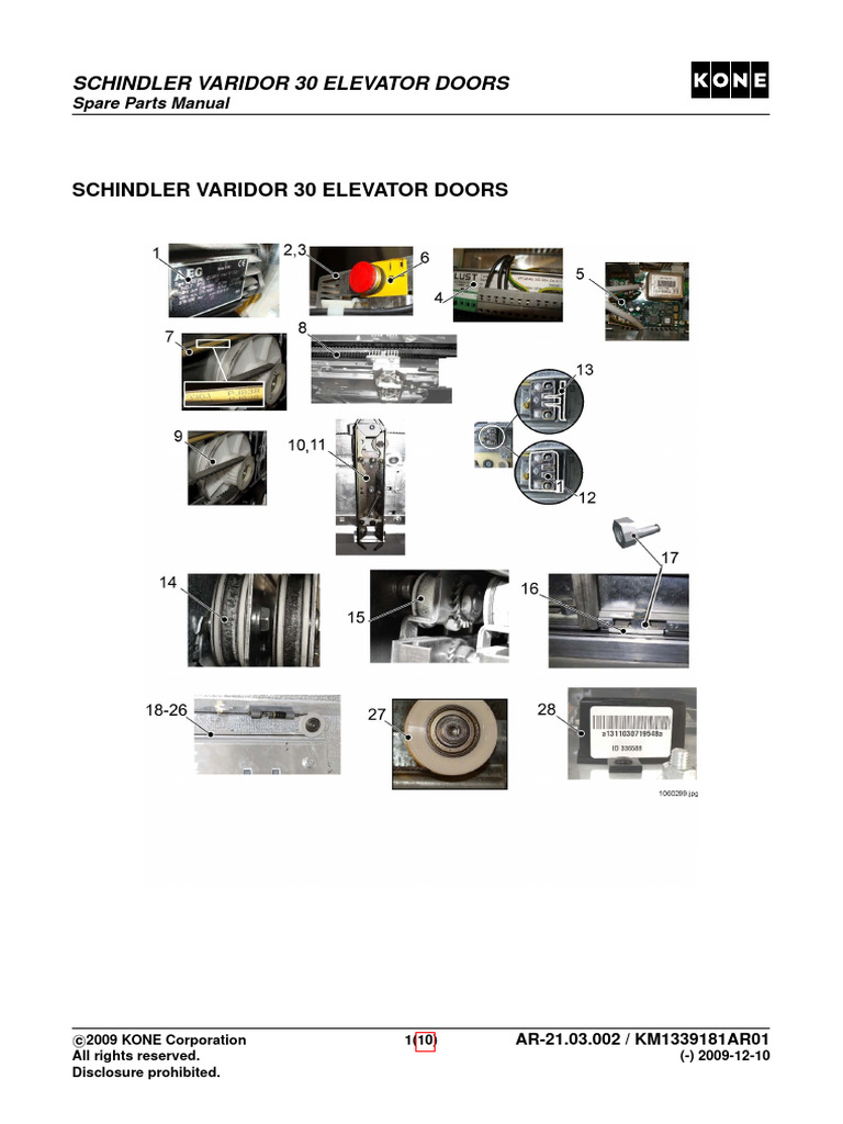 Schindler Varidor 30 Parts Manual | PDF | Elevator | Belt (Mechanical)