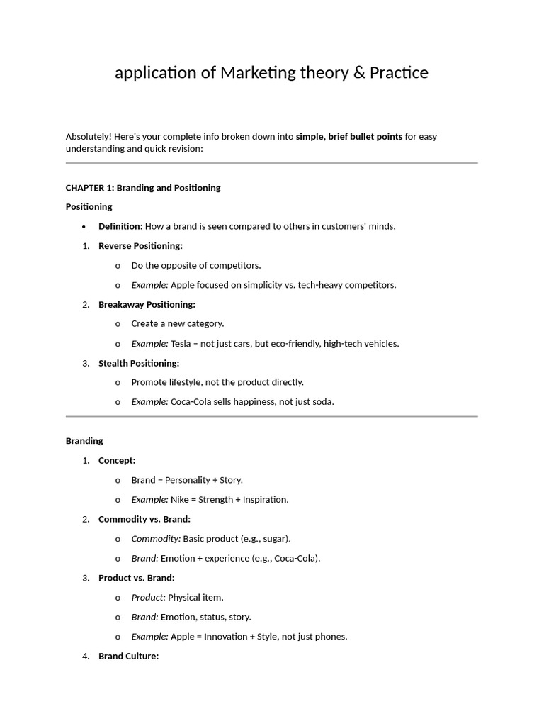 Marketing Theory and Practice Overview | PDF | Brand | Consumer Behaviour