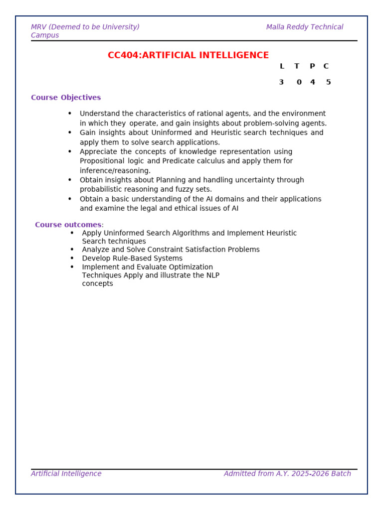 AI Course Overview and Lab Guide | PDF | Artificial Intelligence ...