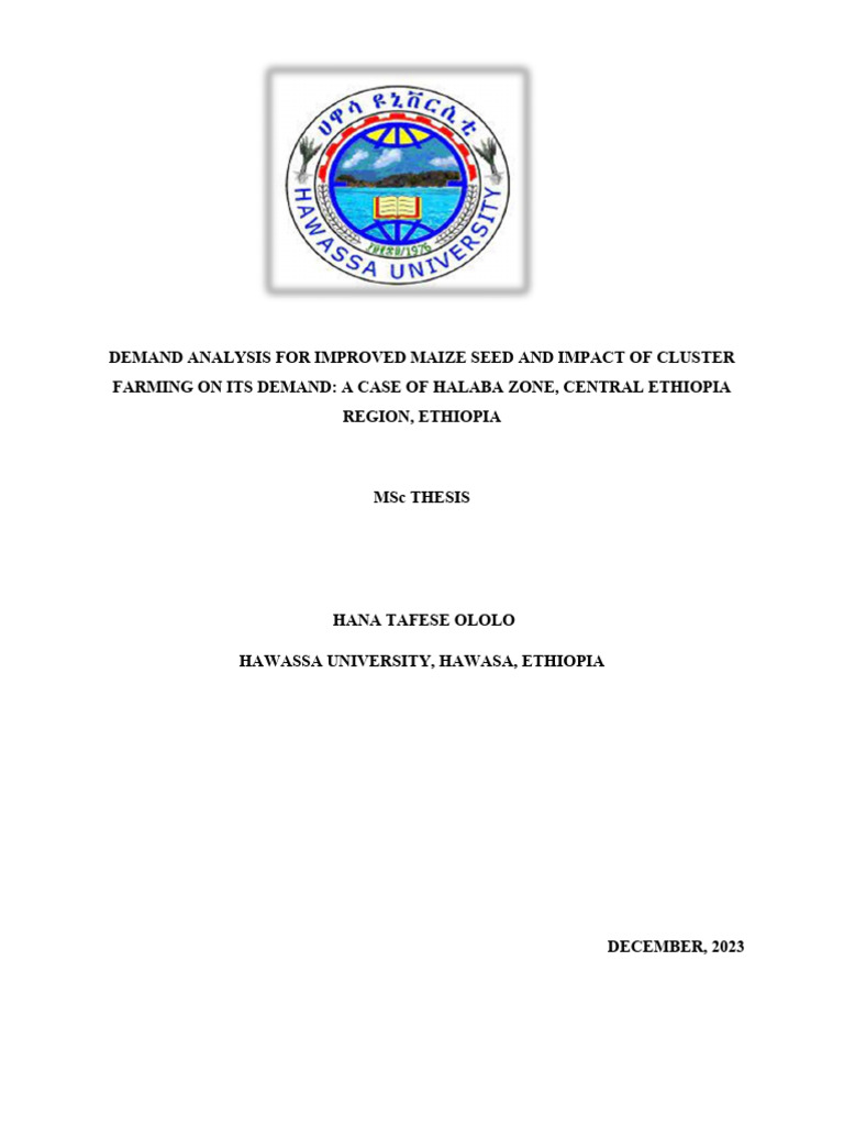 Demand for Improved Maize Seed in Ethiopia | PDF | Agriculture | Cereals