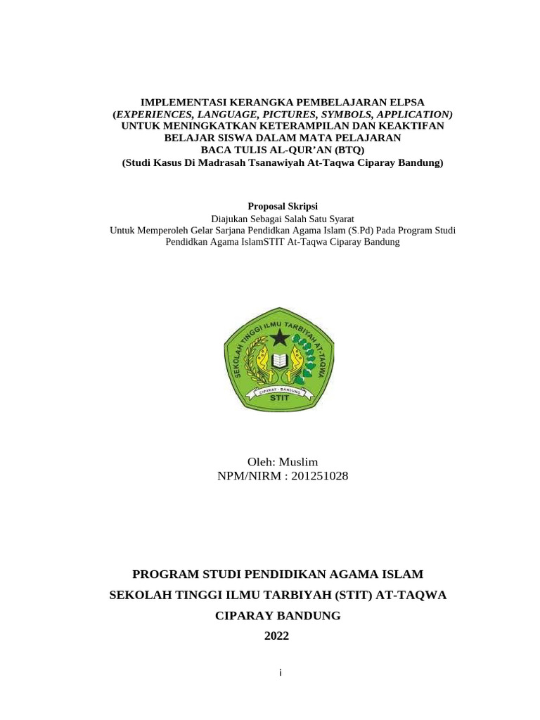 ELPSA untuk Tingkatkan Keterampilan BTQ | PDF