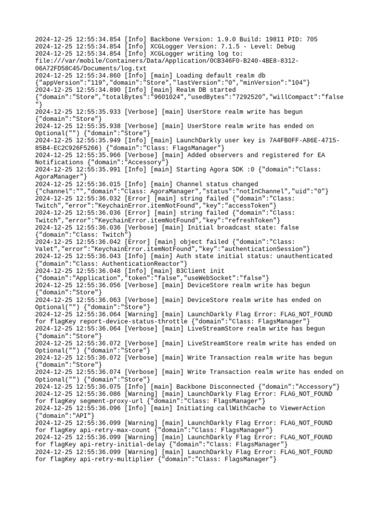 App Log Analysis: Errors & Status Updates | PDF | I Phone | String ...