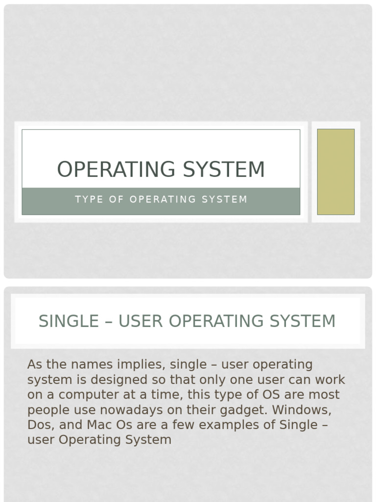 Single vs Multi-User Operating Systems | PDF