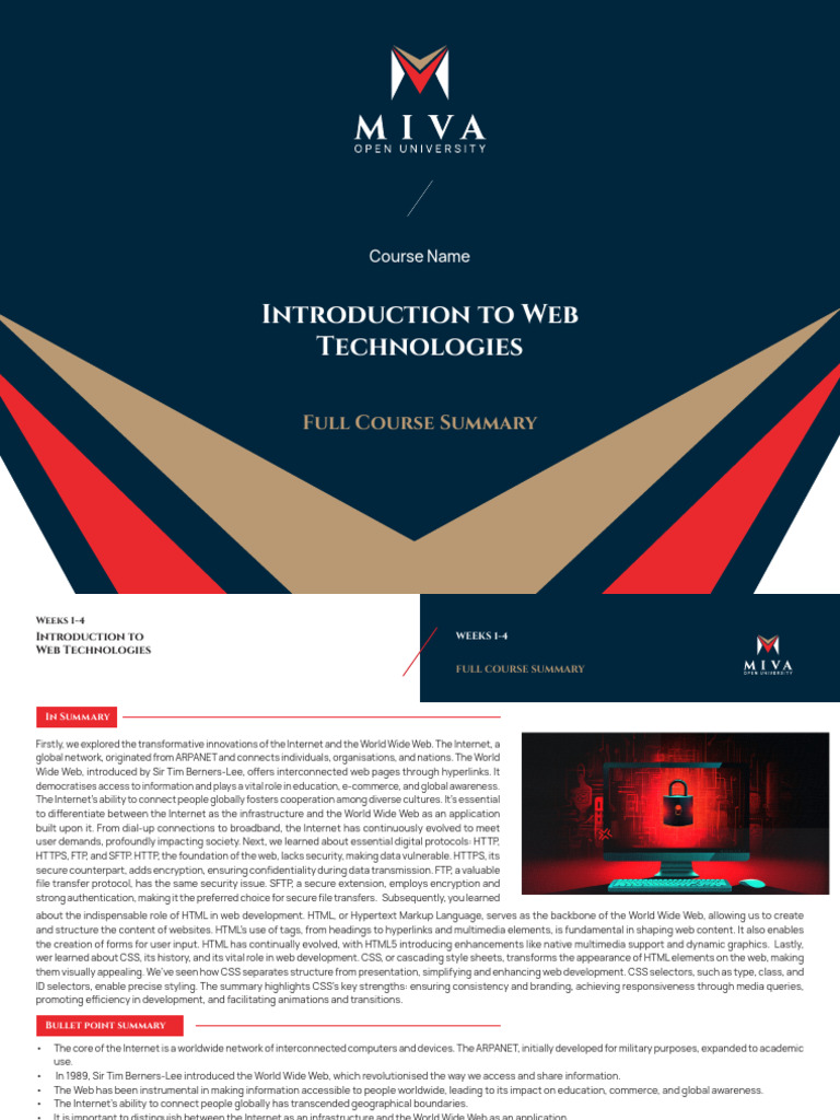 Web Technologies Course Overview | PDF | World Wide Web | Internet & Web