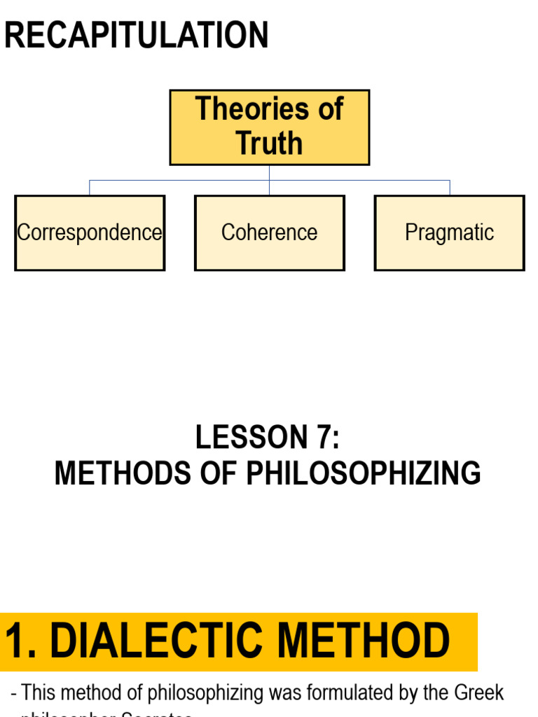 Lesson 7 Methods of Philosophizing | PDF | Dialectic | Pragmatism