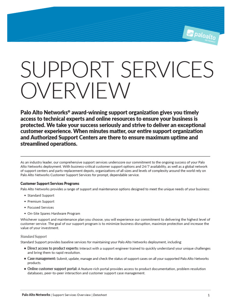 Palo Alto Networks Support Services Guide | PDF | Reliability ...