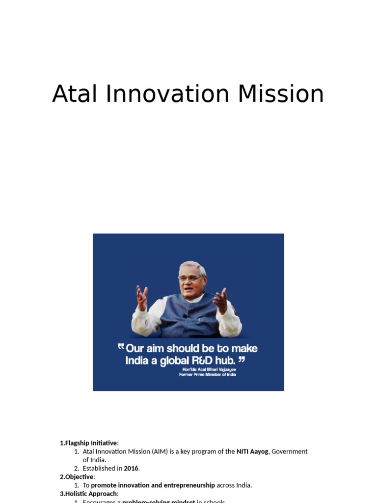 Overview of Atal Innovation Mission | PDF | Economies