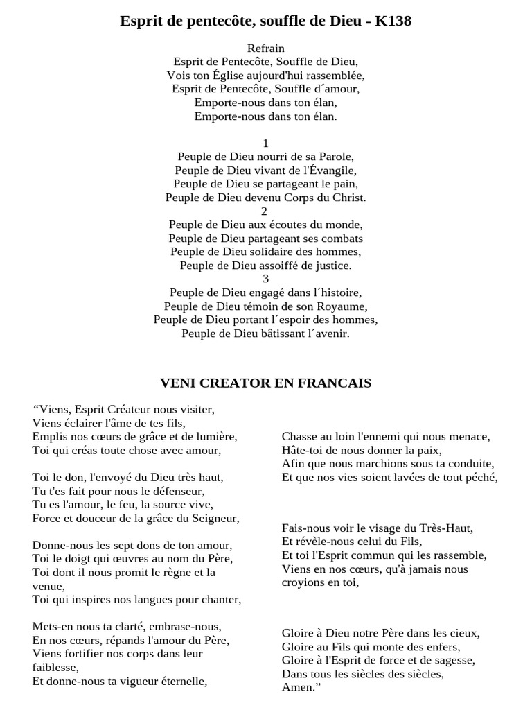 Esprit de Pentecôte : Souffle de Dieu | PDF | Dieu | Pentecôte