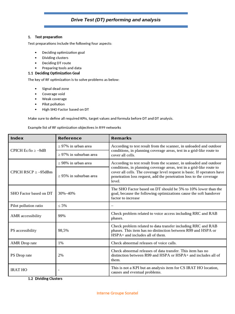 RF Optimization Test Preparation Guide | PDF | Transmission Control ...