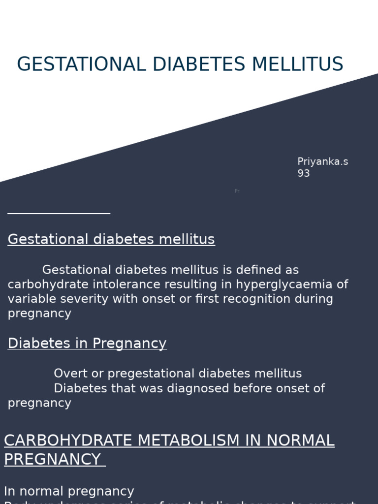 Understanding Gestational Diabetes Mellitus | PDF