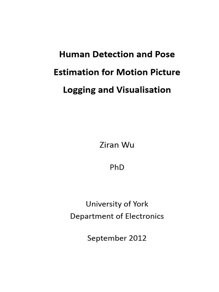 Human Motion Analysis and Pose Estimation | PDF | Data Compression ...