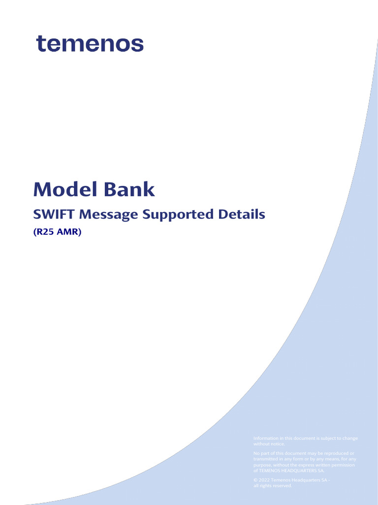 SWIFT Message Support Overview | PDF | Swap (Finance) | Securities ...