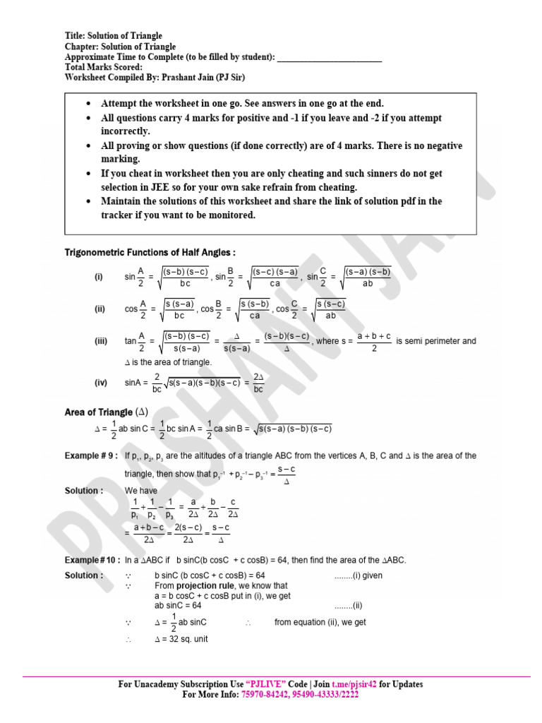 MN Cot Theorem in Triangle Solutions | PDF | Trigonometry | Elementary ...